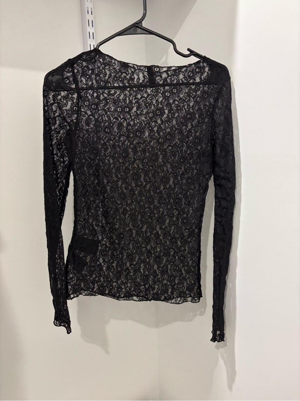 Black Lace Long-Sleeve Top